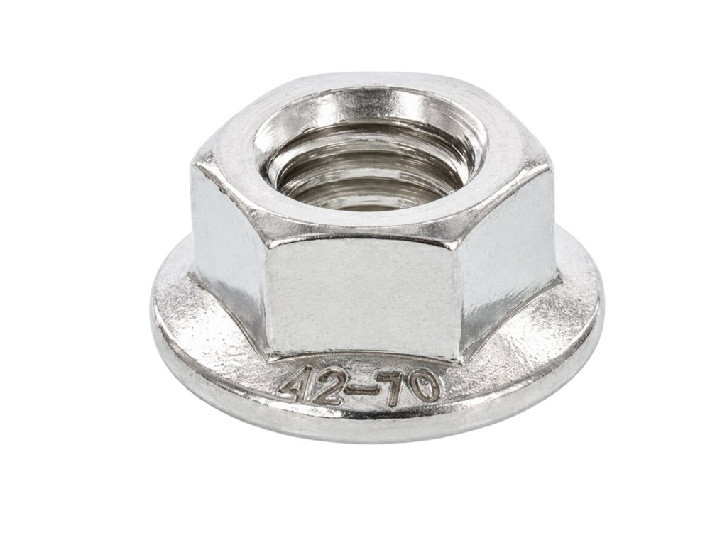 [A06208] S+P Sechskantmuttern mit Flansch und Sperrverzahnung (A2-70 M 10)