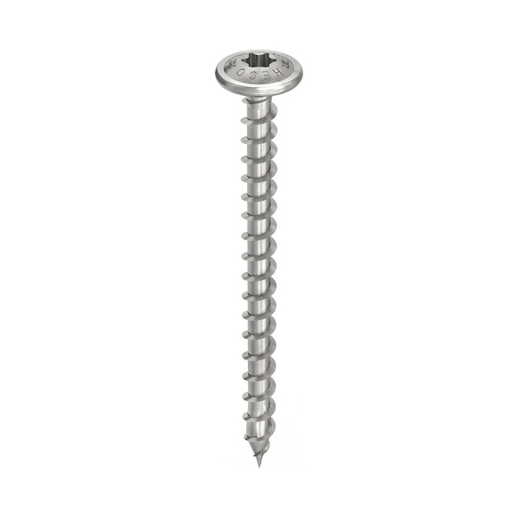 [A02914] Holzschraube 8x80 Vollgewinde T-Drive T-40 Tellerkopf Edelstahl A2