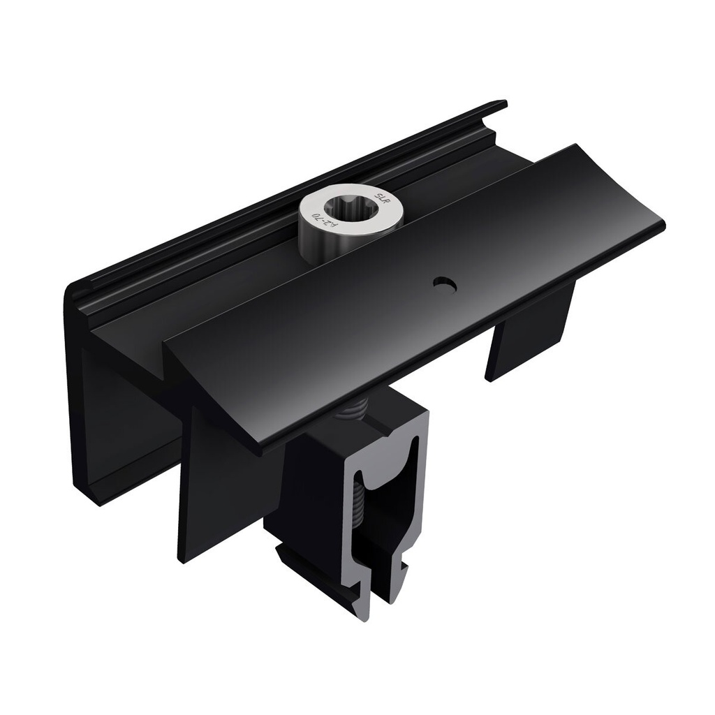 [A07102] SL-eindklem zonder aarding, zwart geanodiseerd, 28–45 mm