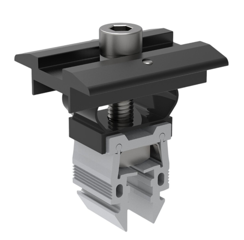 [A09591] Lever centre clamp, black, universal