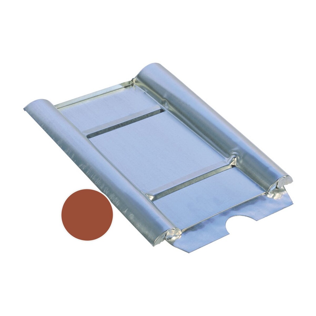 [A01166] Marzari metal roofing sheet, ‘Beton’ type, large, red