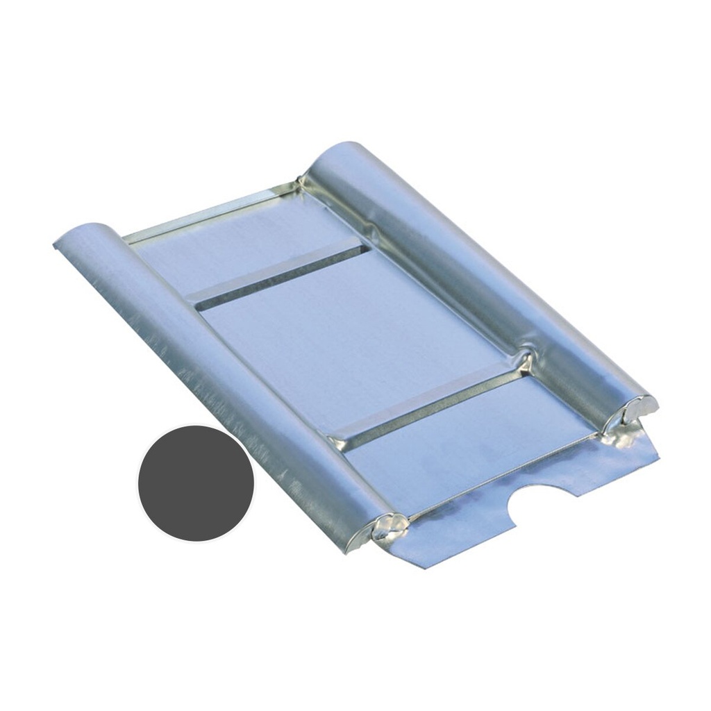 [A01167] Marzari metal roofing sheet, ‘Beton big’ type, black-grey