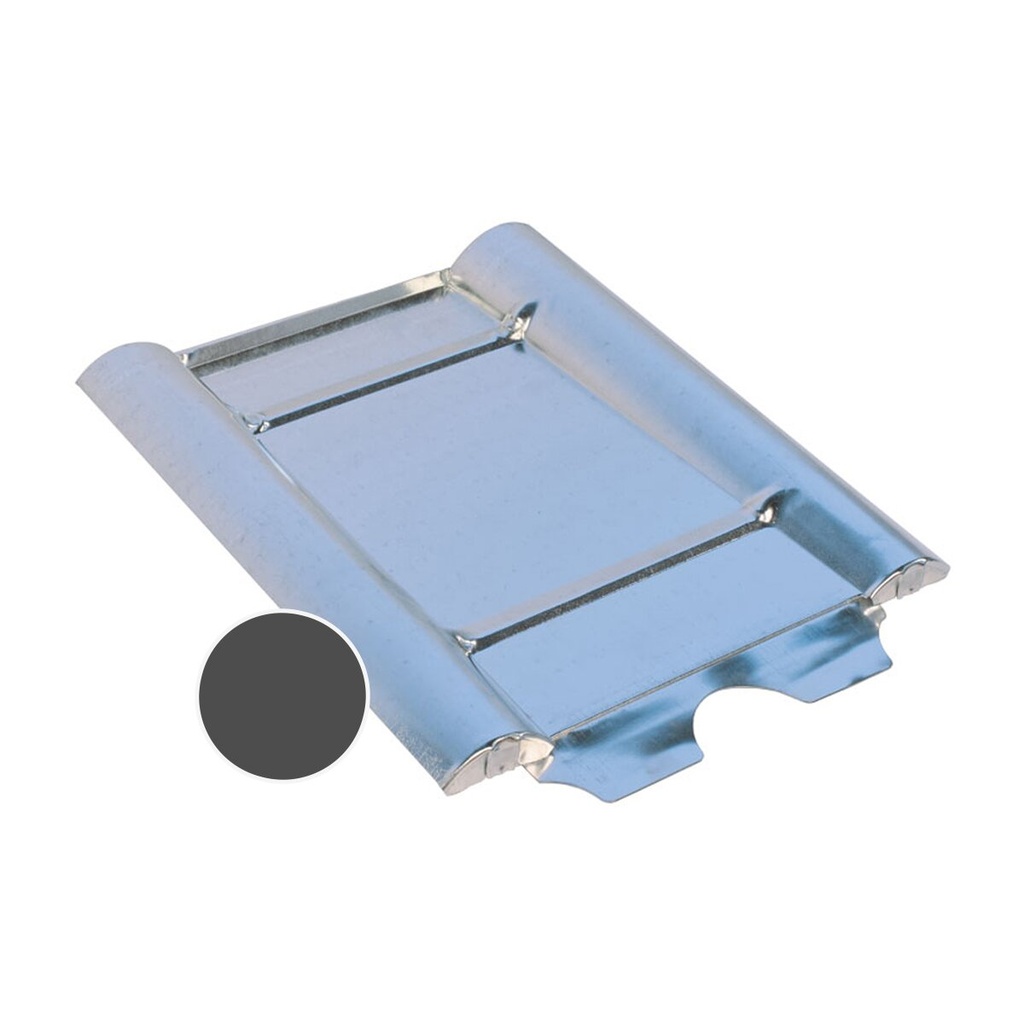 [A01164] Marzari metal roofing sheet, ‘Beton’ type, black-grey