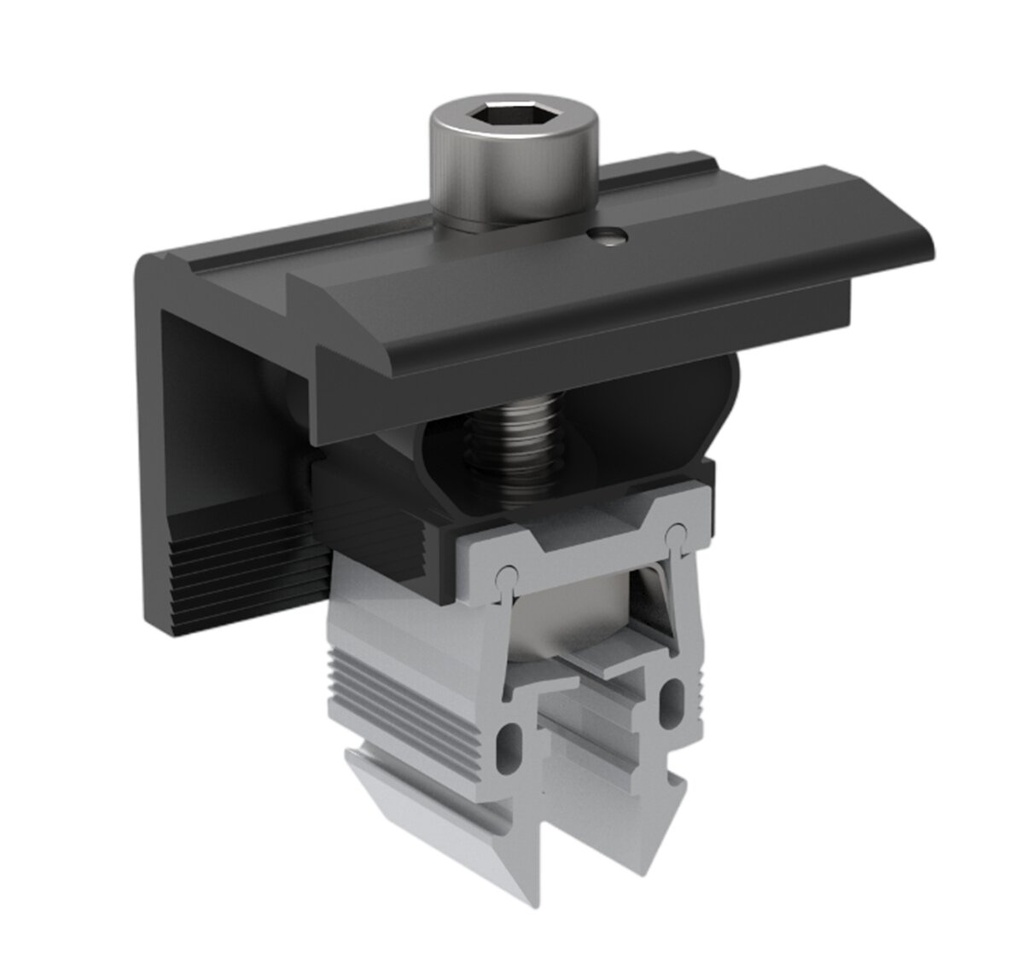 [A09590] Lever universal end clamp, black